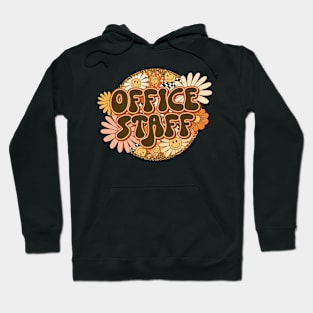 Office Staff Retro Groovy Floral Leopard Hoodie